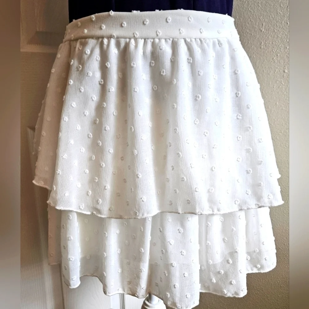 ORIGINALITY LAYERED MINI SKIRT SZ XL WHITE